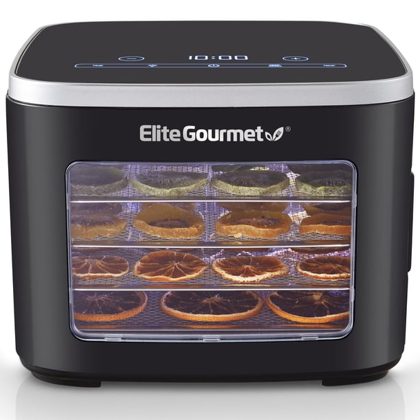 Deshidratador de alimentos Elite Gourmet 5 bandejas negro con función mantener caliente