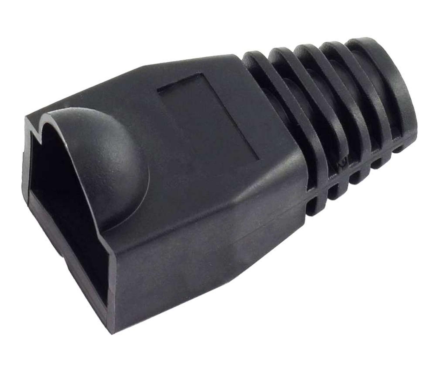 Gen - Funda Capuchon Conector De Red Rj45 Goma Protector 5 Unidades Negro