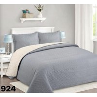 Genérico - Cubrecama Quilt Sherpa King - Gris M924