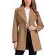 thumbnail image 1 of INSPIRE CHIC Abrigo Elegante para Mujer con Cuello de Chal Entallado, Abrigo Largo de Invierno de un Solo Pecho S Marrón Medio, 1 of 6