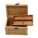 thumbnail image 1 of Joyero de madera, cofre de joyería, contenedor rústico de bambú, organizador, estuche de joyería para amantes del bricolaje, para anillos, collares y, 1 of 5