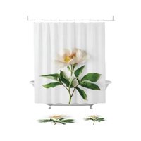 Mylhogar - Set De Baño 5 Piezas Cortina Mas Alfombras Mas Forro De Ducha