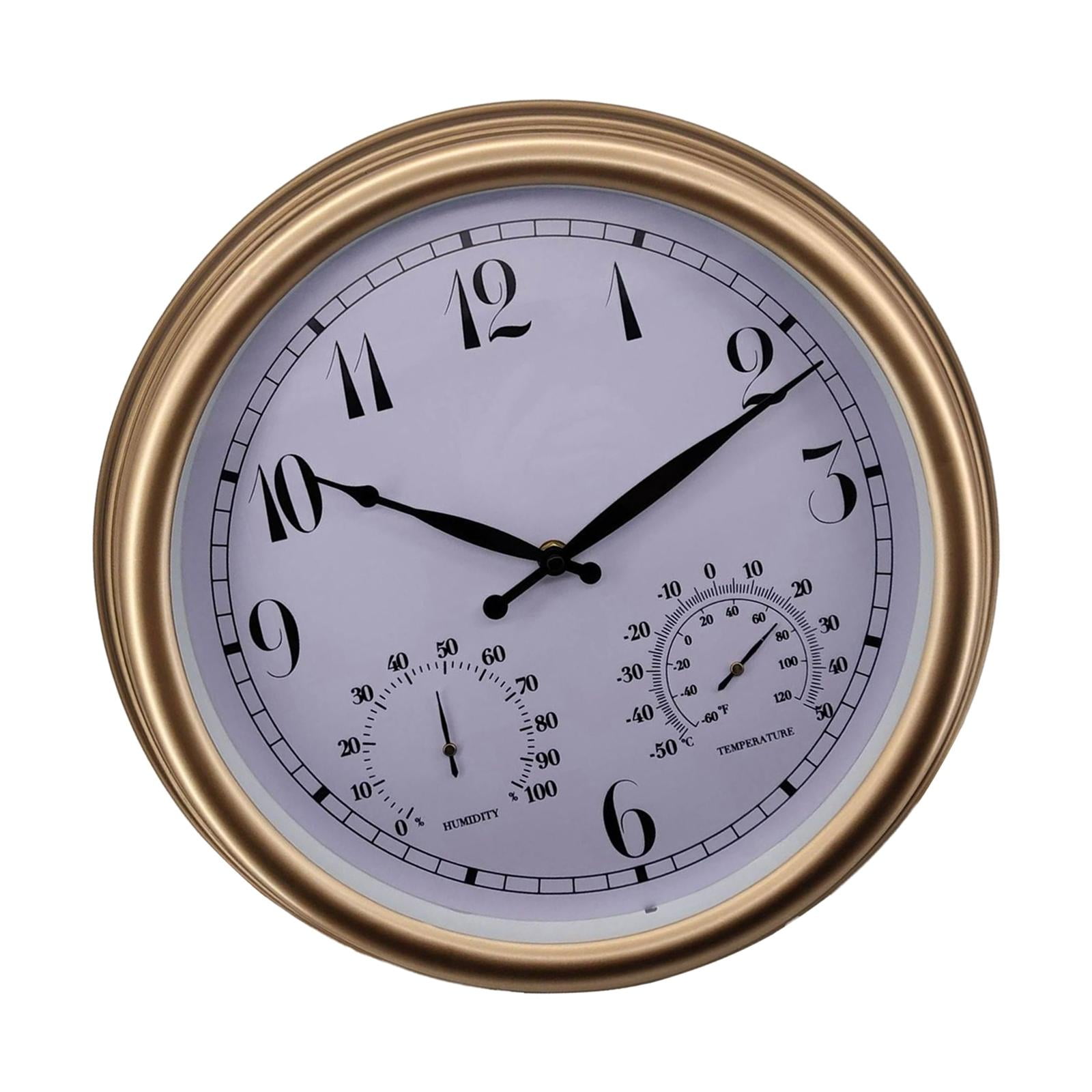 Magideal - Reloj Y Termómetro Para Colgar En La Prueba De Agua, Decoración De Higrómetro, Reloj Para Exteriores Para Dormitorio, Invernadero De Jardín In