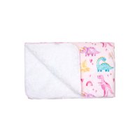 Frazada De Sherpa Bambino Dinosaurio Rosado