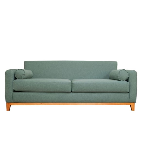 Sofá Meli 3 Cuerpos Chenille Tipo Lino Verde