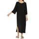 thumbnail image 5 of INSPIRE CHIC Vestido de Noche Maxi de Manga 3/4 para Mujer Regreso a Clases Camisón Largo Suave y Elástico con Cuello Redondo Ajuste Relajado Ropa de Casa 2XL Negro, 5 of 6