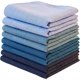 thumbnail image 1 of Pack de 8 pañuelos de algodón para hombre, surtidos en tonos azules lisos, 1 of 3