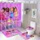 thumbnail image 1 of Poder de princesa-theme 4-Piece Shower Curtain Set with Rugs, Waterproof Bathroom Decor Set Includes Bath Mat, U-Shaped Rug, Toilet Lid Cover and Curtain with Hooks, 1 of 6