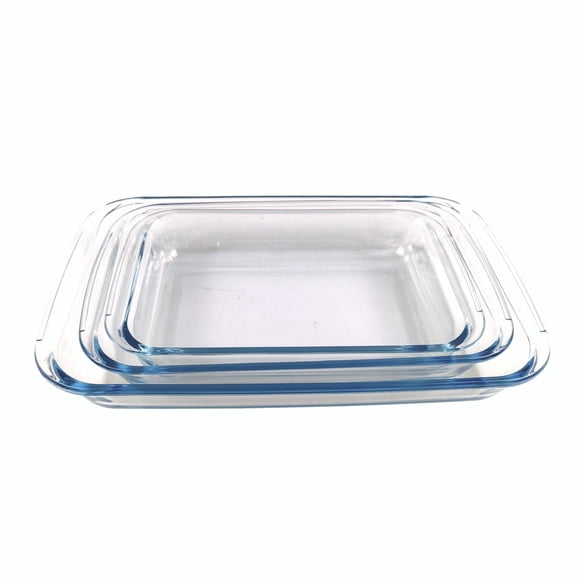 Fuente Rectangular 3 Piezas 1L - 1.6L - 2.2L Vidrio Transparente