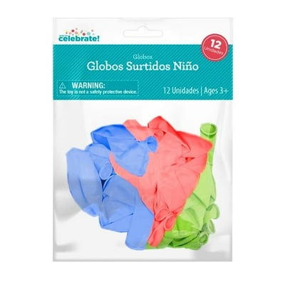 Set 12 Globos Surtidos Niño (Rojo-Azul-Verde)  Way To Celebrate