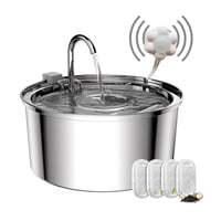 Genérico - Bebedero Gato Acero Inox Llave Silenciosa Sensor 4 Filtros