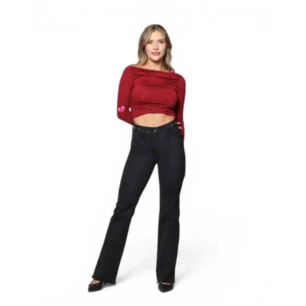Jeans Hannah Negro Cintura Oxford Mohicano