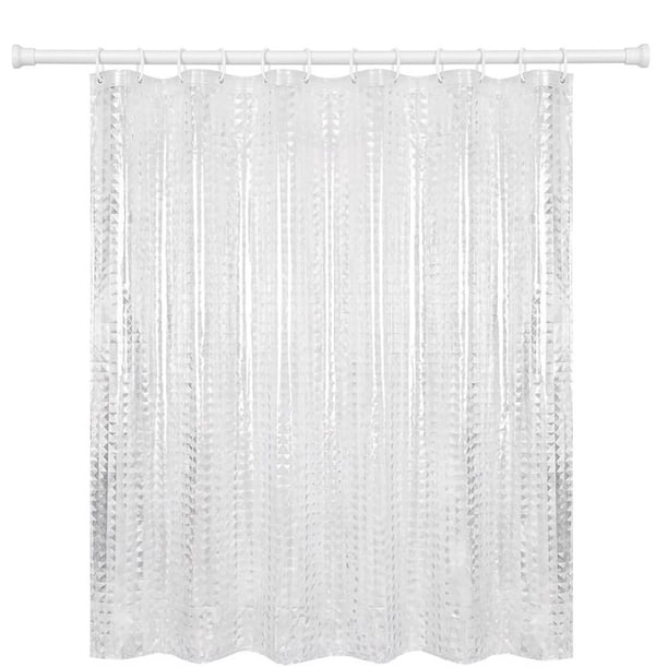Cortina De Bano Transparente Impermeable 180*180cm + 12 Ganchos 1343