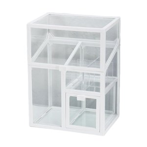 Ioensy - Organizador De Maquillaje Portátil, Soporte Para Brochas De Maquillaje Para Encimera, Figuras De Niñas, Color Blanco