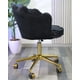 thumbnail image 4 of Silla De Escritorio Ostra Acolchada Felpa Base Giratoria Dorada - Negra, 4 of 5