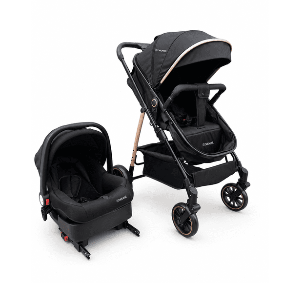 Coche Cuna Travel System Aureo Isofix Gold Negro Bebesit