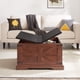 thumbnail image 2 of Farmhouse Coffee Table, Square Wood Table with Large Hidden Storage Compartment for Living Room, Barn design Center Table Rustic Cocktail Table with Hinged Lift Top for Home L31.5''*W31.5''*H18 OAK, 2 of 3