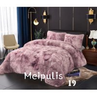 Aladdins Shop - Cobertor De Invierno Peludo Con Chiporro 2 Plazas Lila Jaspeado