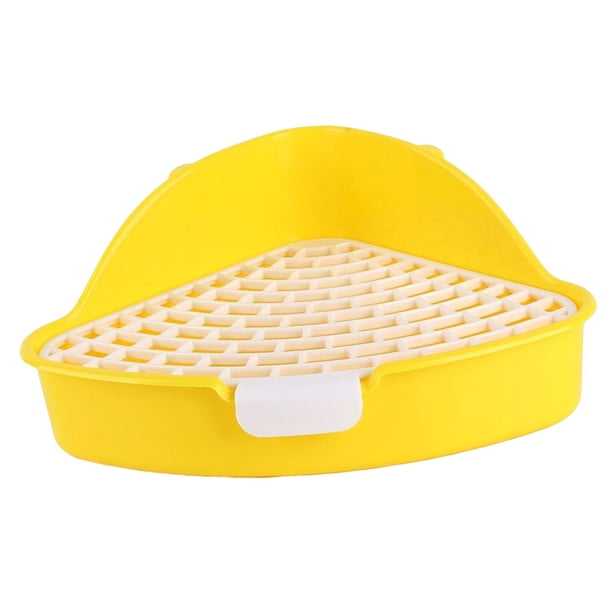 Caja De Arena Mediana Para Conejos, Inodoro Para Animales Pequeños, Accesorios De Jaula, Suministros Amarillos