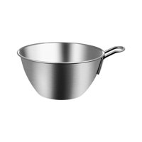 Bothyi - Cuenco Para Mezclar De Acero Inoxidable Con Mango Largo Para Aderezo Para Ensaladas Y Sopa M