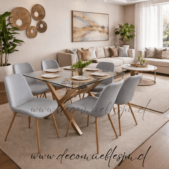 Comedor valencia arpi lino gris wood