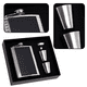 thumbnail image 3 of Set de regalo de petaca, petacas para licor para hombres con funda de cuero negro, 3 of 5