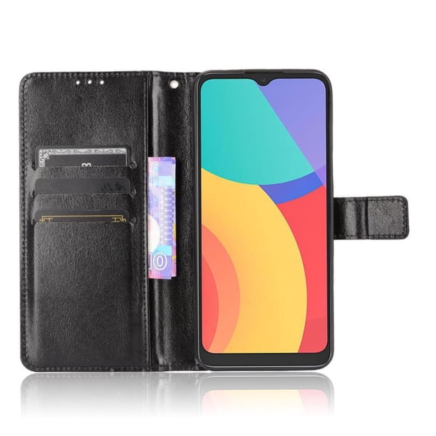 Funda tipo libro para Alcatel 3L 2021, cartera todo‑en‑uno, funda multifuncional con tarjetero y correa de muñeca desmontable