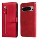 thumbnail image 1 of Funda tipo cartera para Google Pixel 8 Pro con bolsillo con cremallera y ranuras para tarjetas – Función de soporte Rojo, 1 of 6