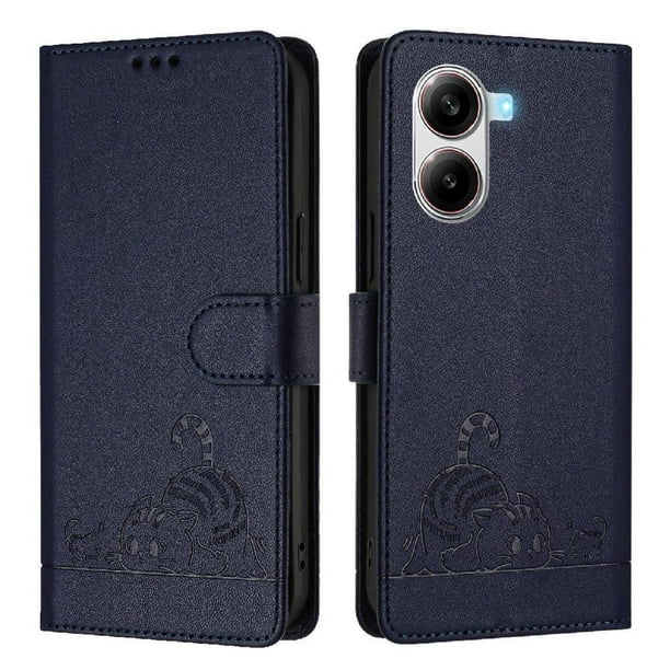 Funda tipo cartera FOXDOCK para Xiaomi Poco X7 Pro 5G con soporte, ranuras, RFID, diseño de gato