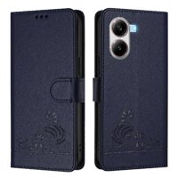Funda Tipo Cartera Foxdock Para Xiaomi Poco X7 Pro 5G Con Soporte, Ranuras, Rfid, Diseño De Gato