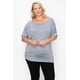 thumbnail image 1 of Top de Manga Corta con Cuello Redondo y Laterales Fruncidos Gris 3XL, 1 of 5