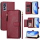 thumbnail image 1 of Funda tipo cartera para TCL 30 PLUS 5G con bolsillo con cremallera, tarjetero, soporte, correa para la muñeca y tapa de cuero Rojo, 1 of 5