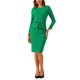thumbnail image 2 of INSPIRE CHIC Vestido ajustado de mujer con peplum, atuendo de maestra para el regreso a clases, cuello redondo, manga larga, vestido de trabajo de cintura alta, midi, XL, verde, 2 of 5