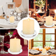 thumbnail image 5 of portavelas redondos de vidrio transparente, portavelas de vidrio transparente de 10 cm, soporte de pilar, bandeja para velas, base de pedestal para bodas, fiestas y decoración del hogar., 5 of 6