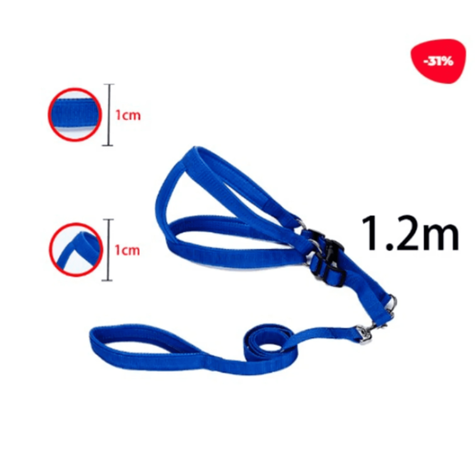 Correa Para Mascota Color Liso 12M 1Cm