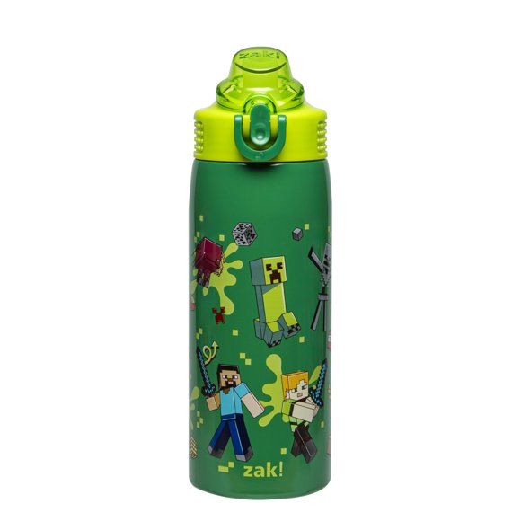Botella de agua Zak Designs Minecraft Sage Kids 560 ml de acero inoxidable