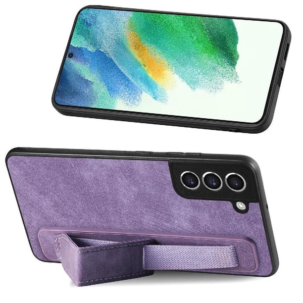 Funda Protectora con Correa para Samsung Galaxy S21 FE Resistente a Golpes Morado