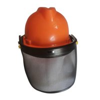 Ioensy - Visera De Malla De Protección Facial Para Casco Forestal, Color Naranja, Para Recortar La Cubierta Facial De Trabajo