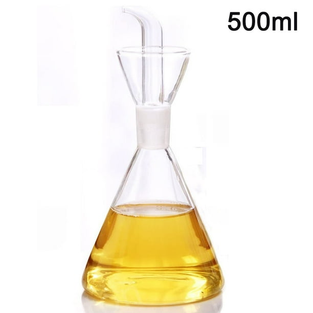 Dispensador de aceite de oliva de vidrio de borosilicato para el hogar para controlar el aceite vegetal y el vinagre de cocina.