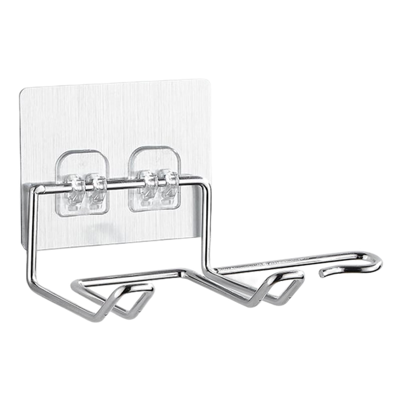 Magideal - Soporte Para Secador De Pelo, Organizador De Herramientas De Autocuidado Montado En La Pared, Soporte Para Alisador De Pelo, Colgador Para Salón, Baño Plata