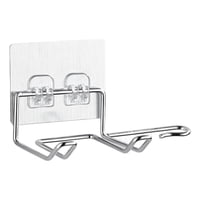 Magideal - Soporte Para Secador De Pelo, Organizador De Herramientas De Autocuidado Montado En La Pared, Soporte Para Alisador De Pelo, Colgador Para Salón, Baño Plata