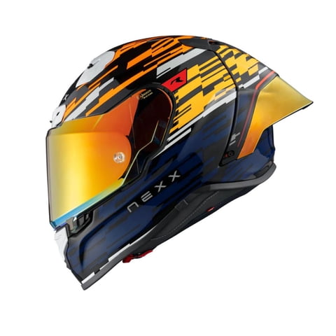 Casco Para Moto Nexx X.R3R Glitch Racer Orange.Blue M