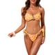 thumbnail image 1 of INSPIRE CHIC Bikini de Mujer con Escamas de Pescado y Concha, 2 Piezas, Tirantes Ajustables, Triángulo, Traje de Baño Pequeño Flor Amarillo-Rosa, 1 of 5