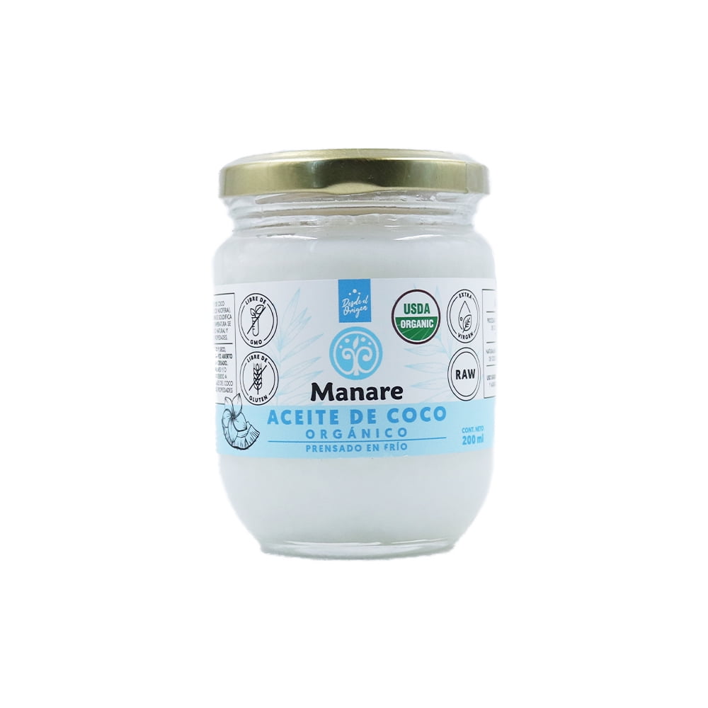 Aceite De Coco Orgánico 200 Ml - Manare