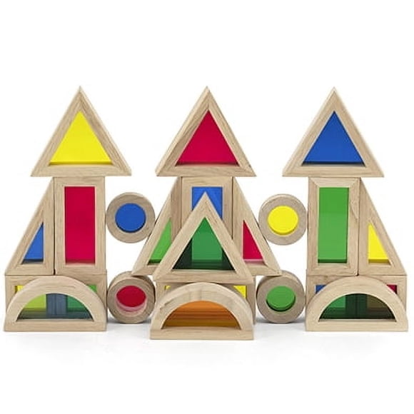 Juguete Madera Construccion Bloques Con Ventanas Color 24 Pz