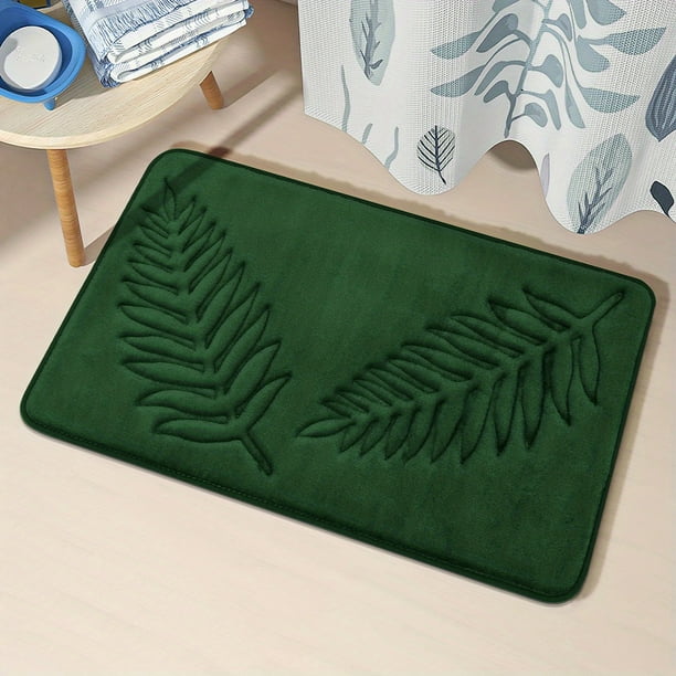 1pc Super Absorbent Memory Foam Bath Mat - Non-Slip U-Shape Rug for Shower and Toilet - Machine Washable Bathroom Decor and Accessory