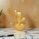 thumbnail image 2 of Adorno Cactus De Resina Dorado Decoracion Mesa Oficina D3, 2 of 6