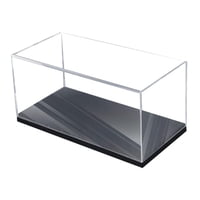 Magideal - Vitrina De Acrílico Transparente A Prueba De Polvo, Protección De Escritorio Con Base, Almacenamiento Práctico Para Modelos A Escala 1/64 Para Muñecas Base Negra