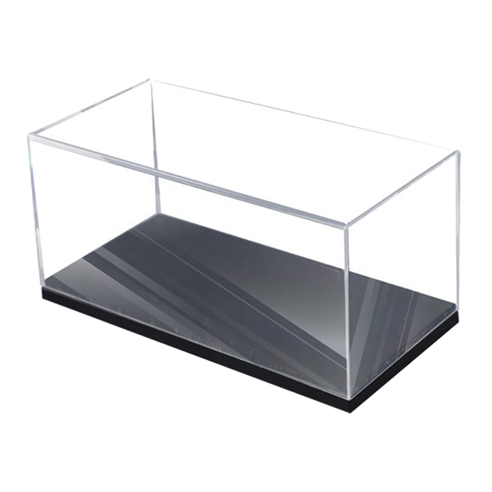 Magideal - Vitrina De Acrílico Transparente A Prueba De Polvo, Protección De Escritorio Con Base, Almacenamiento Práctico Para Modelos A Escala 1/64 Para Muñecas Base Negra