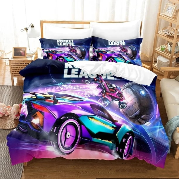 RocketLeague Bedding Set Boys Girls Duvet Cover Pillowcase Bed boys Adult Home Textileextile